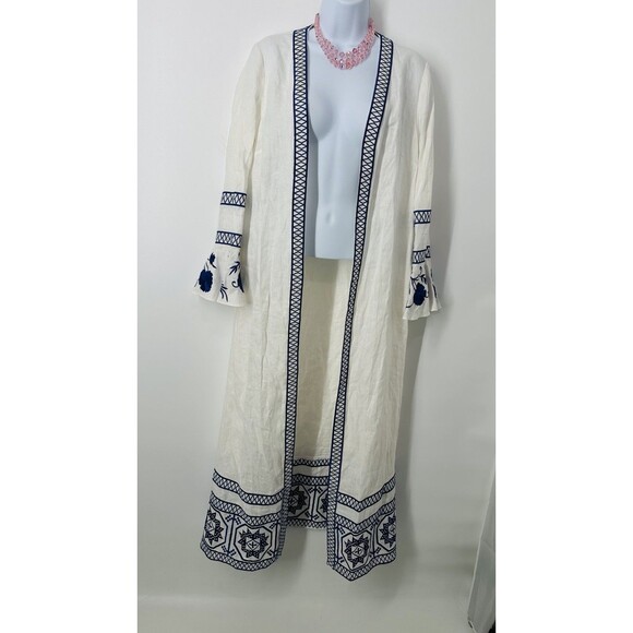 ALEXIS Belia Embroidered  Dress S pure linene  long sleeves embroidered “No belt - Picture 6 of 16